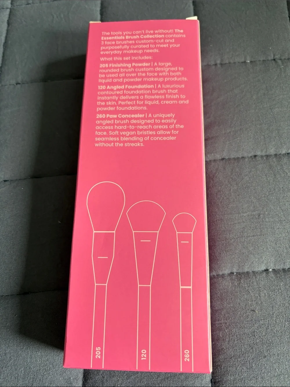 NWT half caked The Essentials: Face Collection Pink 3-Piece Brush Set never used